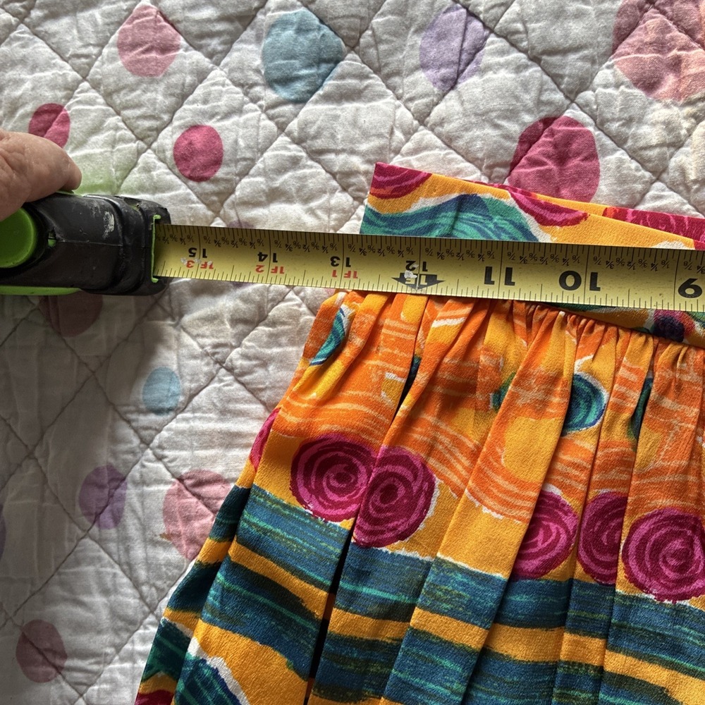 VTG Miss O By Oscar De La Renta Pleated Midi Aztec Skirt RUNS SMALL Size 6 Boho - Picture 11 of 14